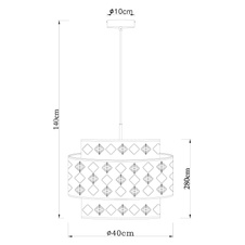 Závěsné svítidlo, kov černý, textil černý, akrylové křišťály průhledné, stínítko uvnitř zlaté, Ø40cm, V:140cm, bez žárovky 1xE27, max. 60W 230V
