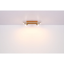 Nástěnné svítidlo, kov černý, kov vzhled dřeva, plast opál, ŠxV: 26x12cm, H:12cm, včetně LED 8W 230V, 800lm zdroj, 500lm výstup, 3000K, bez žárovky 1x GU10 LED 12W 230V