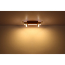 Nástěnné svítidlo, kov černý, kov vzhled dřeva, plast opál, ŠxV: 26x12cm, H:12cm, včetně LED 8W 230V, 800lm zdroj, 500lm výstup, 3000K, bez žárovky 1x GU10 LED 12W 230V