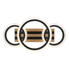 Stropní svítidlo, kov černý mat, MDF imitace tmavého dřeva, bílý plast, několik úrovní nástěnným spínačem, nastavení barev, paměťová funkce, DxŠxVxH: 460x250x115mm, včetně LED 21W 230V, zdroj 2730lm, výkon 1210lm, CCT 3000/4200/6500K