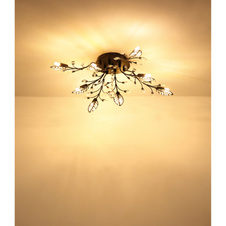 Stropní svítidlo, matný černý kov, čiré akrylové krystaly, čirý akrylový dekor, ø: 760 mm, V: 250 mm, bez žárovek 8xG9 LED max. 5W 230V
