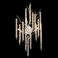 Nástěnné svítidlo, kov chrom, hliník chrom, čiré plastové křišťály, šxv: 320x600mm, v: 180mm, bez žárovek 3xG9 max. 8W 230V