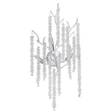 Nástěnné svítidlo, kov chrom, hliník chrom, čiré plastové křišťály, šxv: 320x600mm, v: 180mm, bez žárovek 3xG9 max. 8W 230V