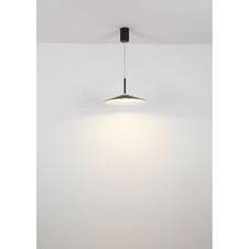 Závěsné svítidlo, kov černý matný, akryl bílý, kabel PVC černý, ø: 475 mm, H: 1500 mm, nastavitelná výška od 80 - 150 cm, včetně LED 18W 230V, zdroj 2200lm, výstup 980lm, 4000K