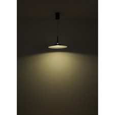 Závěsné svítidlo, kov černý matný, akryl bílý, kabel PVC černý, ø: 475 mm, H: 1500 mm, nastavitelná výška od 80 - 150 cm, včetně LED 18W 230V, zdroj 2200lm, výstup 980lm, 4000K