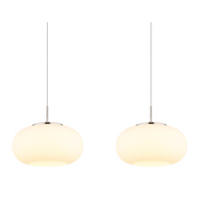 Závěsné svítidlo, kov nikl matný, sklo bílé, průhledný kabel, DxŠxV: 1100x200x1500mm, výškově nastavitelné od 80 do 150 cm, včetně LED 24W 230V, zdroj 2520lm, výstup 2000lm, 3000