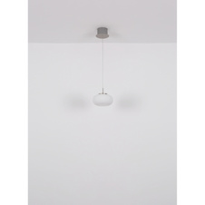 Závěsné svítidlo, kov nikl matný, sklo bílé, průhledný kabel, DxŠxV: 1100x200x1500mm, výškově nastavitelné od 80 do 150 cm, včetně LED 24W 230V, zdroj 2520lm, výstup 2000lm, 3000