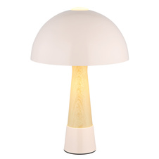 Stolní lampa, kov, barva šampaňského matná, kov imitace dřeva, kabel PVC černý, kolébkový vypínač na kabelu, ø: 250 mm, V: 365 mm, délka kabelu 1500 mm, bez žárovky 1x E27 ILLU,max. 40W 230V