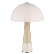 Stolní lampa, kov, barva šampaňského matná, kov imitace dřeva, kabel PVC černý, kolébkový vypínač na kabelu, ø: 250 mm, V: 365 mm, délka kabelu 1500 mm, bez žárovky 1x E27 ILLU,max. 40W 230V