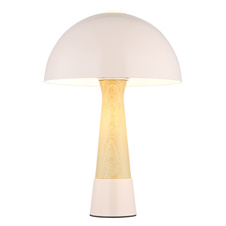 Stolní lampa, kov, barva šampaňského matná, kov imitace dřeva, kabel PVC černý, kolébkový vypínač na kabelu, ø: 250 mm, V: 365 mm, délka kabelu 1500 mm, bez žárovky 1x E27 ILLU,max. 40W 230V