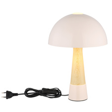 Stolní lampa, kov, barva šampaňského matná, kov imitace dřeva, kabel PVC černý, kolébkový vypínač na kabelu, ø: 250 mm, V: 365 mm, délka kabelu 1500 mm, bez žárovky 1x E27 ILLU,max. 40W 230V