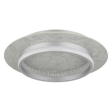 Stropní svítidlo, kovově stříbrný mat, MDF, stříbrný hliníkový broušený povrch, čiré akrylové krystaly, několik úrovní s nástěnným vypínačem, paměť, dálkové ovládání, ø:400mm, V:82mm, LED 24W 230V, zdroj 600-3736lm, výstup 300-1542lm, CCT 2700-6500K