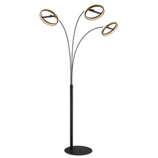 Stojací lampa, kov černý mat, hliník šedý tmavý, plast bílý, plastové krystaly čiré, dotykové zapínání/vypínání, dotykový stmívač, paměť, včetně adaptéru, DxŠxV: 837x1023x1902mm, LED 48W 230V, zdroj 6150lm, výstup 1500lm, CCT 3000/4000/6000K