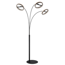 Stojací lampa, kov černý mat, hliník šedý tmavý, plast bílý, plastové krystaly čiré, dotykové zapínání/vypínání, dotykový stmívač, paměť, včetně adaptéru, DxŠxV: 837x1023x1902mm, LED 48W 230V, zdroj 6150lm, výstup 1500lm, CCT 3000/4000/6000K