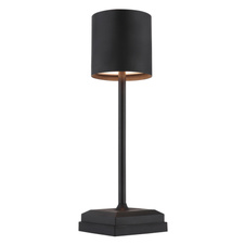 Stolní lampa, plast/kov černý matný, plast bílý, dotykové zapnutí/vypnutí, plynulý dotykový stmívač, bez adaptéru, včetně USB kabelu, USB-C - USB-C, CR18650 2200mAh 3,7V, DxŠxV: 97x97x320mm, LED 30lm výstup, 2900K