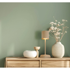 Stolní lampa, plast/kov, matný, bílý plast, dotykový vypínač, plynulý dotykový stmívač, bez adaptéru, včetně USB kabelu, USB-C - USB-C, CR18650 2200mAh 3,7V, DxŠxV: 97x97x320mm, LED 1,5W 230V, zdroj 180lm, výstup 30lm, 2900K