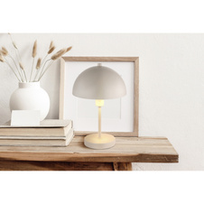 Stolní lampa, kov, písková matná, kabel PVC průhledný, kolébkový vypínač na kabelu, ø: 200mm, V: 310mm, délka kabelu 1500mm, bez žárovky 1x E14,max. 40W 230V