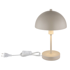 Stolní lampa, kov, písková matná, kabel PVC průhledný, kolébkový vypínač na kabelu, ø: 200mm, V: 310mm, délka kabelu 1500mm, bez žárovky 1x E14,max. 40W 230V