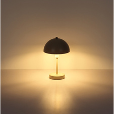 Stolní lampa, kov, písková matná, kabel PVC průhledný, kolébkový vypínač na kabelu, ø: 200mm, V: 310mm, délka kabelu 1500mm, bez žárovky 1x E14,max. 40W 230V