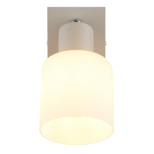 Nástěnné svítidlo, kov, písková matná, kov chromovaný, sklo bílé, kolébkový vypínač na výrobku, ŠxV: 80x153mm, AL: 155mm, bez žárovky 1x E14,max. 25W 230V