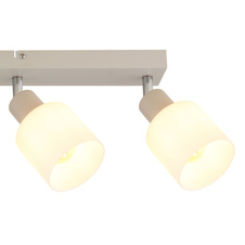 Stropní svítidlo, kov, písková matná, kov chromovaný, sklo bílé, DxŠxV: 560x80x185mm, bez žárovek 4x E14, Max. 25W 230V