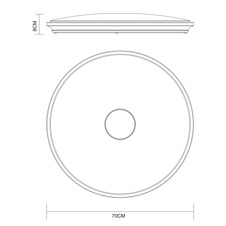 Stropní svítidlo, kov bílý, akryl bílý, chrom, TUYA, mobilní aplikace, časovač, paměťová funkce, stmívatelné, dál.ovládání, měnič a fixace barvy, Ø68cm, V:9cm, včetně 1xLED 30W+RGB LED 5W 230V, 3150 zdroj, 2250lm výstup, změna barvy světla 3000-6500K