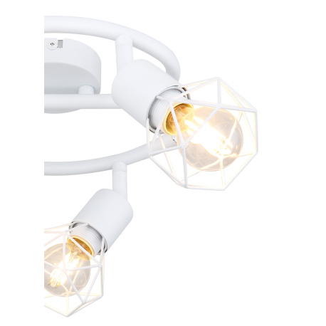 Stropní svítidlo, kov bílý, Ø23cm, V:18cm, bez žárovek 3xE14, max. 40W 230V