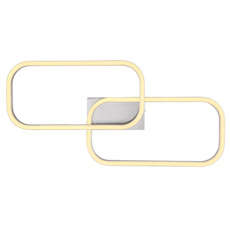 Stropní svítidlo, kov nikl, plast opál, DxŠxV: 63x31x6cm, včetně 1xLED 24W 230V, 2600lm zdroj, 970lm výstup, 3000K