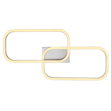 Stropní svítidlo, kov nikl, plast opál, DxŠxV: 63x31x6cm, včetně 1xLED 24W 230V, 2600lm zdroj, 970lm výstup, 3000K