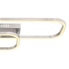 Stropní svítidlo, kov nikl, plast opál, DxŠxV: 63x31x6cm, včetně 1xLED 24W 230V, 2600lm zdroj, 970lm výstup, 3000K