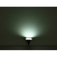 Solární svítidlo, ocel, plast černý, průhledný, IP44, tvar čtverce, se zapichovacím hrotem, 1xAA 300mAh 1,2V, DxŠxV:100x100x130mm, 2ks v balení, včetně 8xLED 0.1W 3V, bílé