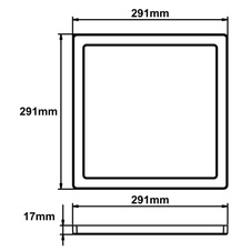 Stropní svítidlo, plast černý, plast bílý, změna barvy světla přepínačem, fixace barvy, DxŠxV: 29x29x1,5cm, včetně LED 24W 230V, 2500lm zdroj, 2000lm výstup, změna barvy světla 3000/4000/6500K