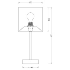 Stolní lampa, kov nikl matný, plast, textil šedý, výška stínidla 15 cm, vypínač, Ø15cm, V:35cm, bez žárovky 1xE14, max. 40W 230V.