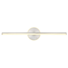 Nástěnné svítidlo kov nikl matný, akryl bílý, IP44, DxŠxV:608x130x74mm, včetně LED 10W 230V, 980lm zdroj, 720lm výstup, 4000K