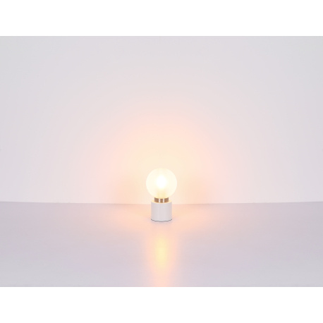 Stolní lampa, nikl, sklo bílé, satinované, kolébkový vypínač na kabelu, Ø:150mm, V:245mm, délka kabelu 1500mm, bez žárovky 1xE14, 25W 230V