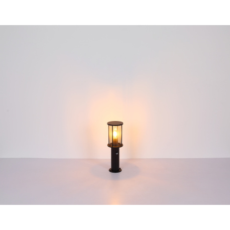 Venkovní svítidlo nerezová ocel černá matná, sklo kouřové, kovové tyče černé matné, včetně senzoru, IP54, ŠxV:143x252mm, H:152mm, bez žárovky 1xE27 60W 230V