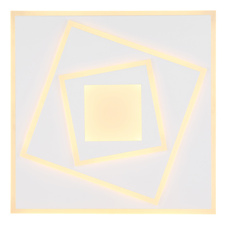 Stropní svítidlo kov bílý, akryl bílý, DxŠxV:400x400x54mm, LED 24W 230V, 3000lm zdroj, 2100lm výstup, 3000K