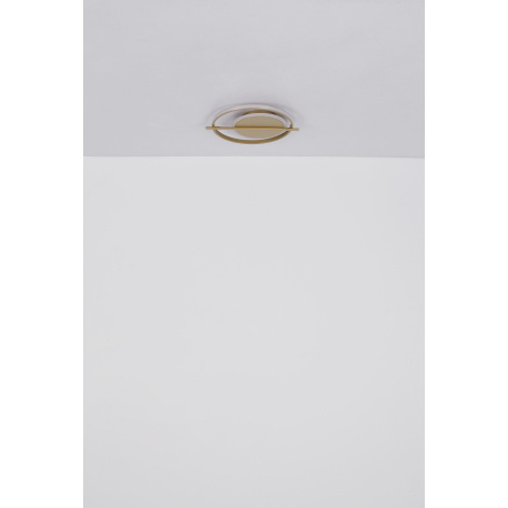 Stropní svítidlo kov zlaté barvy, hliník zlaté barvy, plast bílý, DxŠxV:400x360x50mm, LED 36W 230V, 3520lm zdroj, 2650lm výstup, 3000K