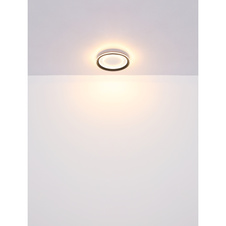 Stropní svítidlo kov bílý, akryl zrcadlový, hliník černý, stmívatelné, několik úrovní pomocí nástěnného spínače, paměťová funkce, noční světlo, dálkové ovládání, efekt "Crystal-Sand", Ø:415mm, V:60mm, LED 24W 230V, 90-1000lm, CCT2700-6000K