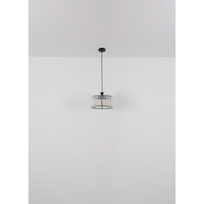 Závěsné svítidlo, kov černý, akrylové křišťály čiré, kabel PVC černý, ø:310mm, V:1200mm, bez žárovky 1xE27,max. 60W 230V