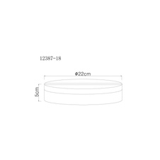 Stropní svítidlo, plast černý, plast bílý, ø:220mm, V:50mm, včetně LED 12W 230V, zdroj 1430lm, výstup 800lm, 4000K.