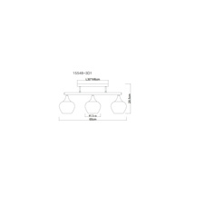 Stropní svítidlo, černý matný kov, sklo kouřové barvy, průhledné, DxŠxV:650x150x285mm, bez žárovek 3xE27,max. 40W 230V