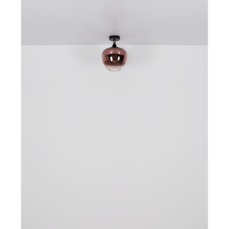 Stropní svítidlo, kov černý, kov černý chrom, sklo měděné barvy, průhledné, ø:450mm, V:255mm, bez žárovek 3xE27,max. 40W 230V