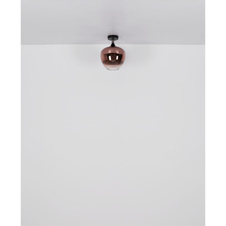 Stropní svítidlo, kov černý, kov černý chrom, sklo měděné barvy, průhledné, ø:450mm, V:255mm, bez žárovek 3xE27,max. 40W 230V