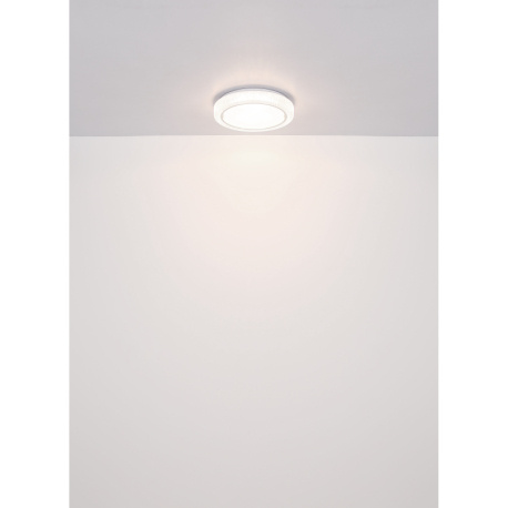 Stropní svítidlo, bílý kov, plast bílý, chromový kroužek, čiré plastové křišťály, ø:400mm, V:80mm, včetně LED 24W 230V, 2500lm zdroj, 1400lm výstup, 4000K