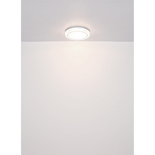 Stropní svítidlo, bílý kov, plast bílý, chromový kroužek, čiré plastové křišťály, ø:400mm, V:80mm, včetně LED 24W 230V, 2500lm zdroj, 1400lm výstup, 4000K