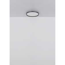 Stropní svítidlo, kov bílý, akryl černý, akryl bílý, ø:390mm, V:70mm, včetně LED 24W 230V, zdroj 2600lm, výstup 1400lm, 3000K.