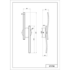 Stropní svítidlo, plast černý, plast bílý, výkyvné rameno, DxŠxV:515x100x72mm, rozměry ramen: 34,5x2cm, včetně LED 12W 230V, zdroj 1250lm, výstup 765lm, 3000K.