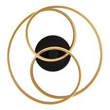 Stropní svítidlo, kov černý, hliník zlaté barvy, plast bílý, ø:500mm, H:160mm, včetně LED 40W 230V, zdroj 4480lm, výstup 2500lm, 3000K