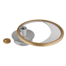 Nástěnné svítidlo, hliník stříbrný a zlatý, akryl čirý, plast bílý, akryl s ozdobným děrováním, ŠxV:290x330mm, H:105mm, včetně LED 16W 230V, zdroj 1809lm, výstup 628lm, 3000K